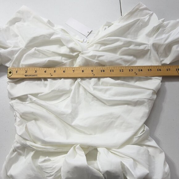 New York & Company 7th Avenue Design Studio Puff Sleeve Tie Front Top S NWT - Picture 11 of 13